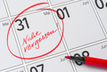 Symbolbild, Ausschnitt Terminkalender, mit Rotstift eingekreistes Datum 31. Mai