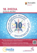 iMedia Plakat mit Kompass-Zeichnung und mittig 10 Jahre - Leben im digitalen Wandel - Medienkompass